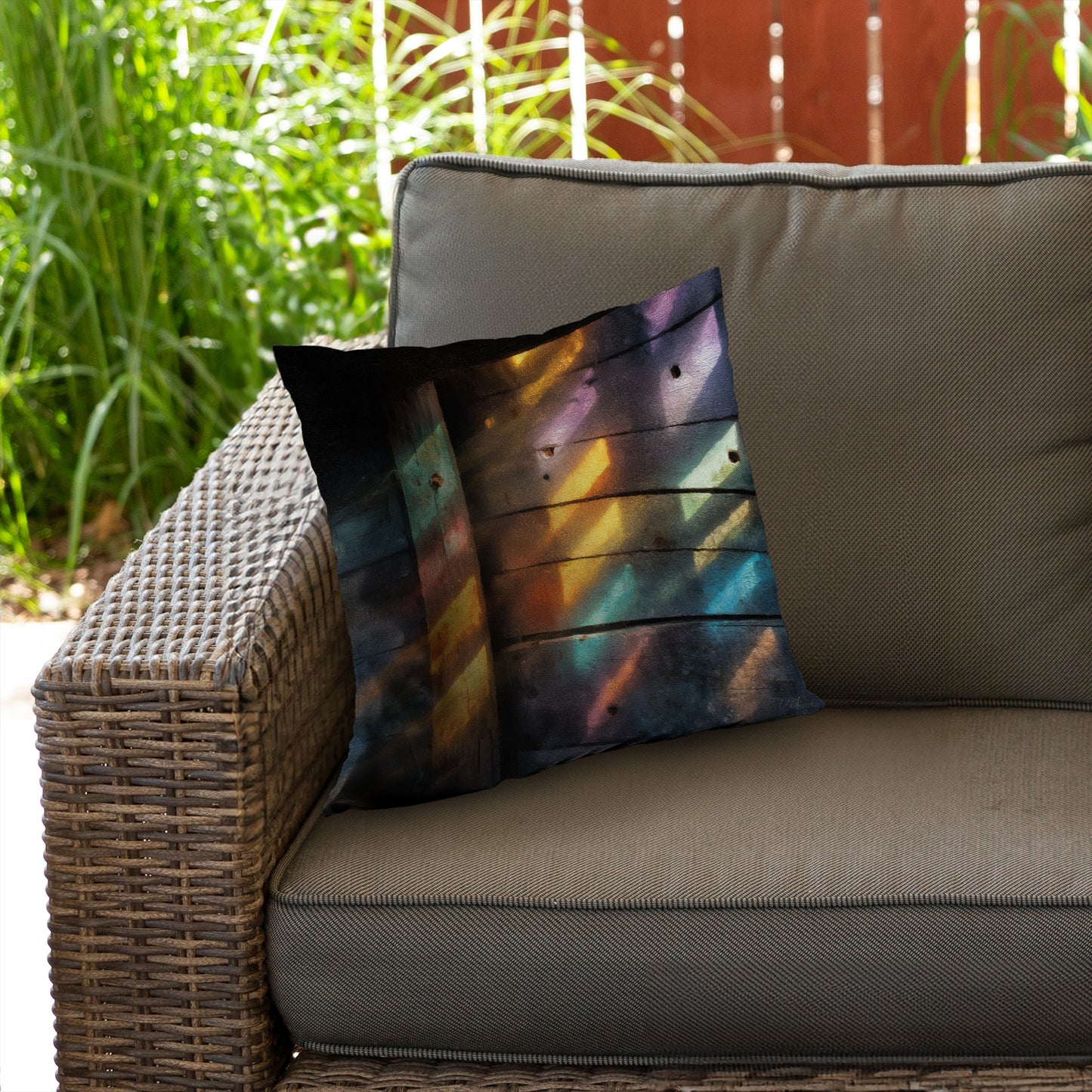 Rainbow Glint Poly Twill Throw Pillow - Home Decor Accent