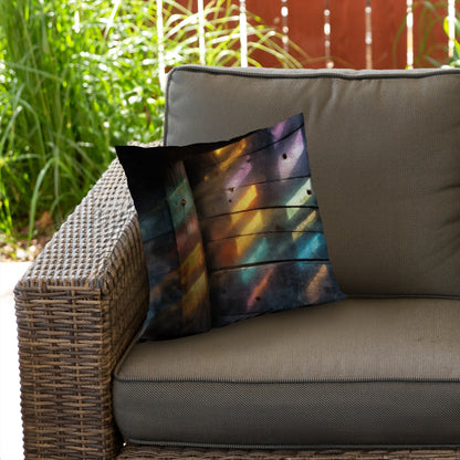 Rainbow Glint Poly Twill Throw Pillow - Home Decor Accent