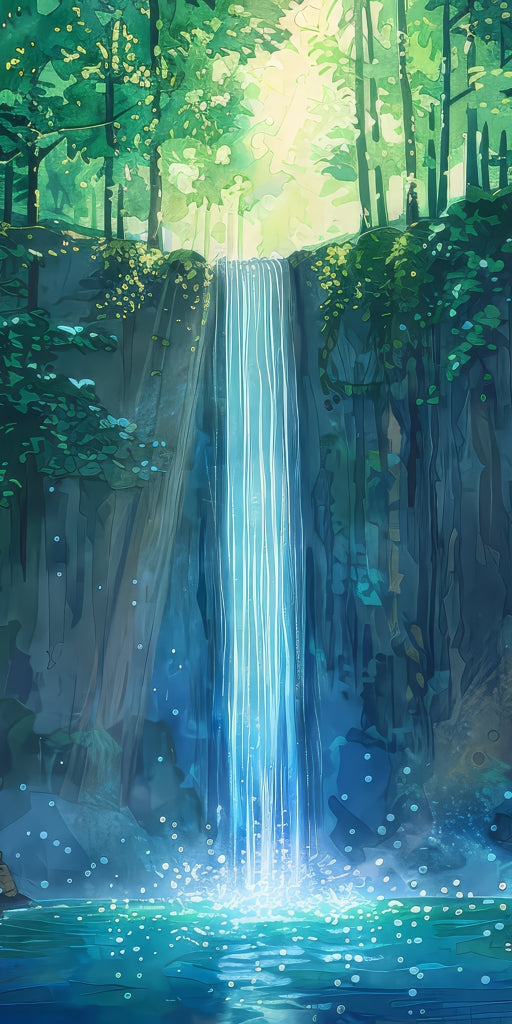 Waterfall - Framed Canvas - Print on demand
