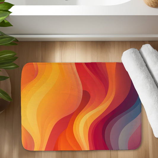 Sunlit Fog Orange Bath Mat - Stylish Home Decor Accent