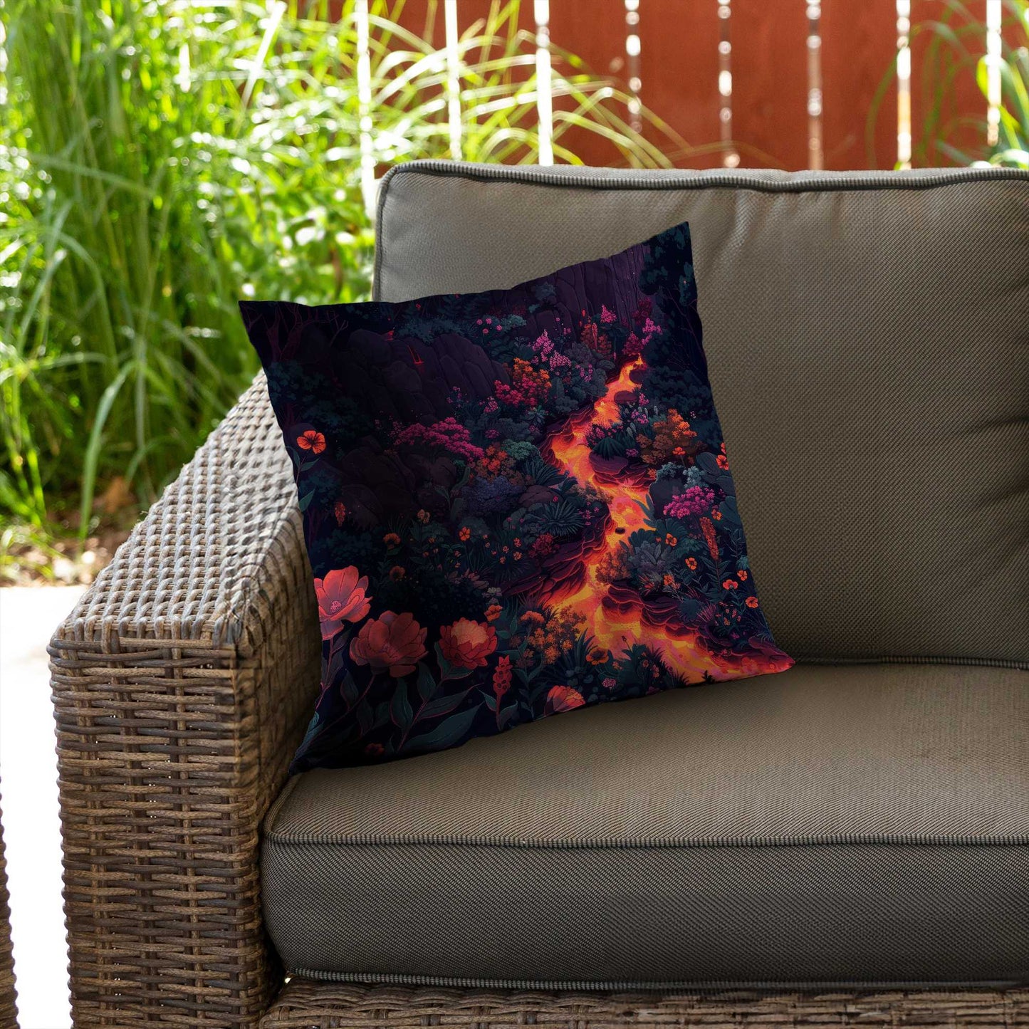 Flowing magma poly twill throw pillow | Home decor accent