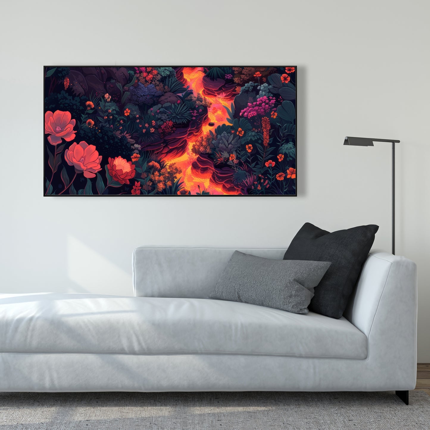 Flowing magma - 36"x36" Framed canvas