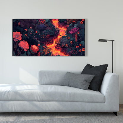 Flowing magma - 36"x36" Framed canvas