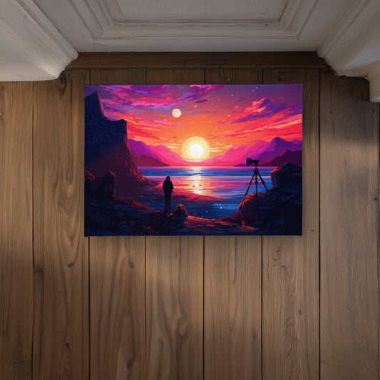 Solitude Black Indoor Outdoor Door Mat | Home Decor Accent
