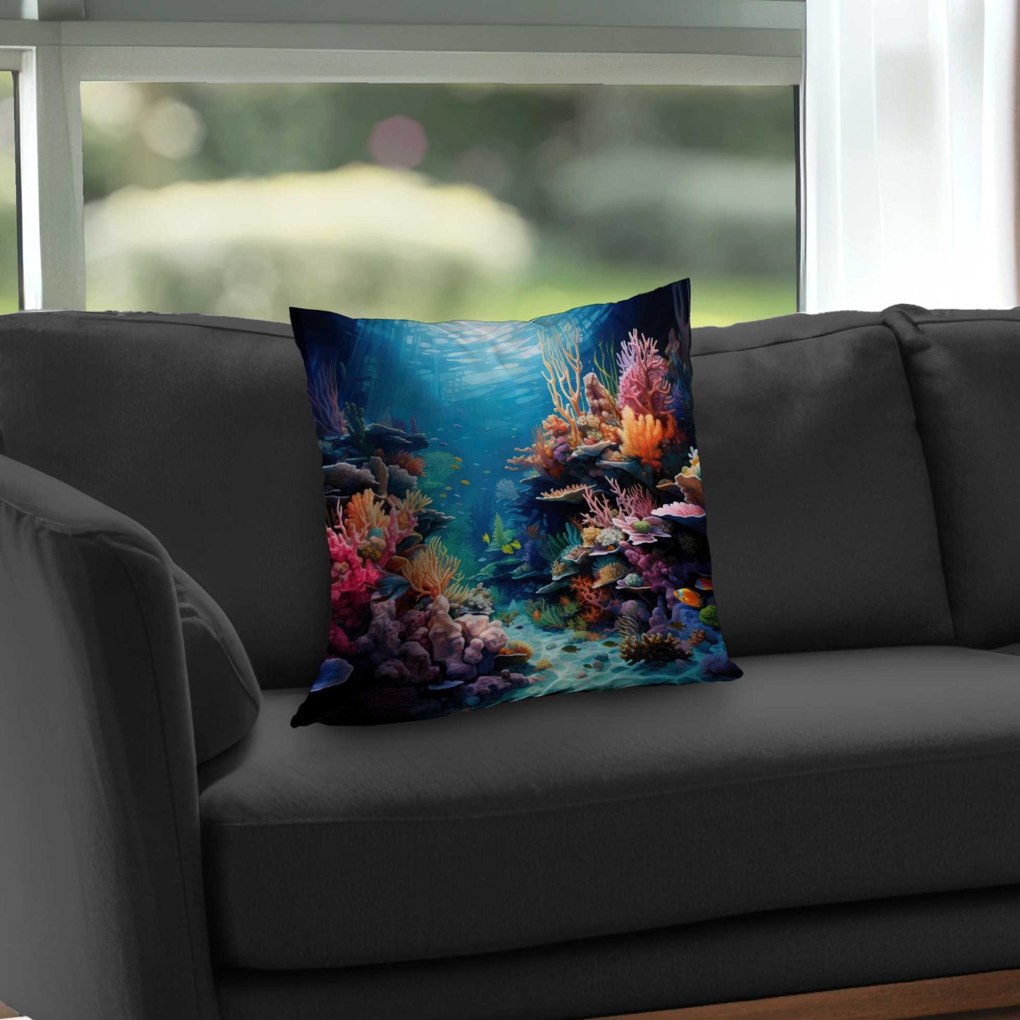 Coral Poly Twill Throw Pillow - Stylish Home Decor Accent