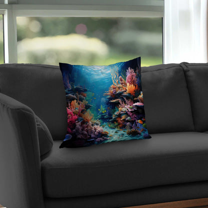 Coral Poly Twill Throw Pillow - Stylish Home Decor Accent