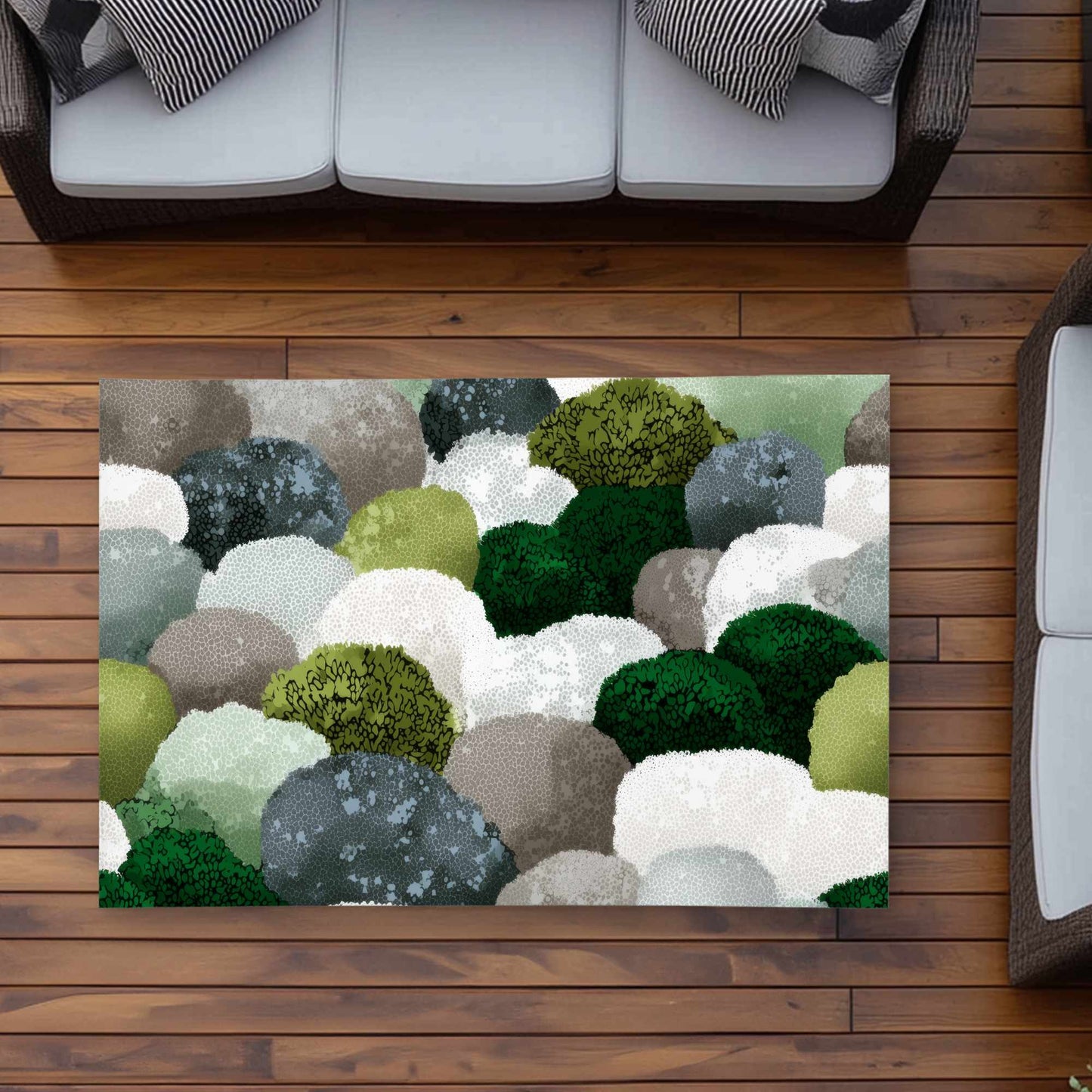 Tapis d'extérieur en galets moussus | Accessoire de décoration intérieure