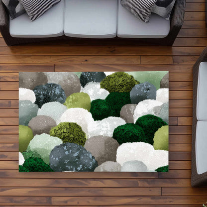 Tapis d'extérieur en galets moussus | Accessoire de décoration intérieure