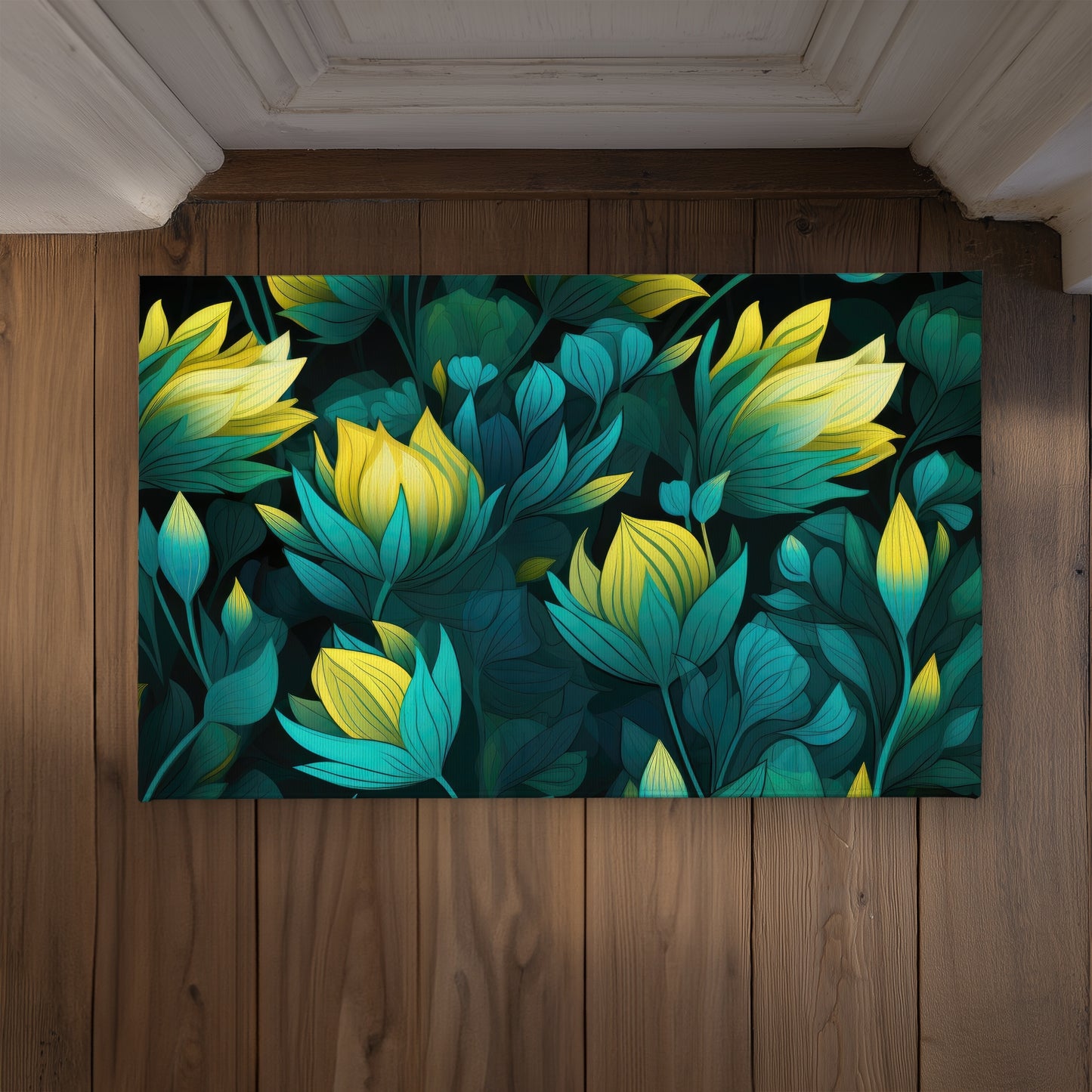 Paillasson d'intérieur/extérieur Intense Bloom | Décoration d'intérieur élégante