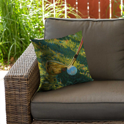 Golden Club Poly Twill Throw Pillow - Stylish Home Decor