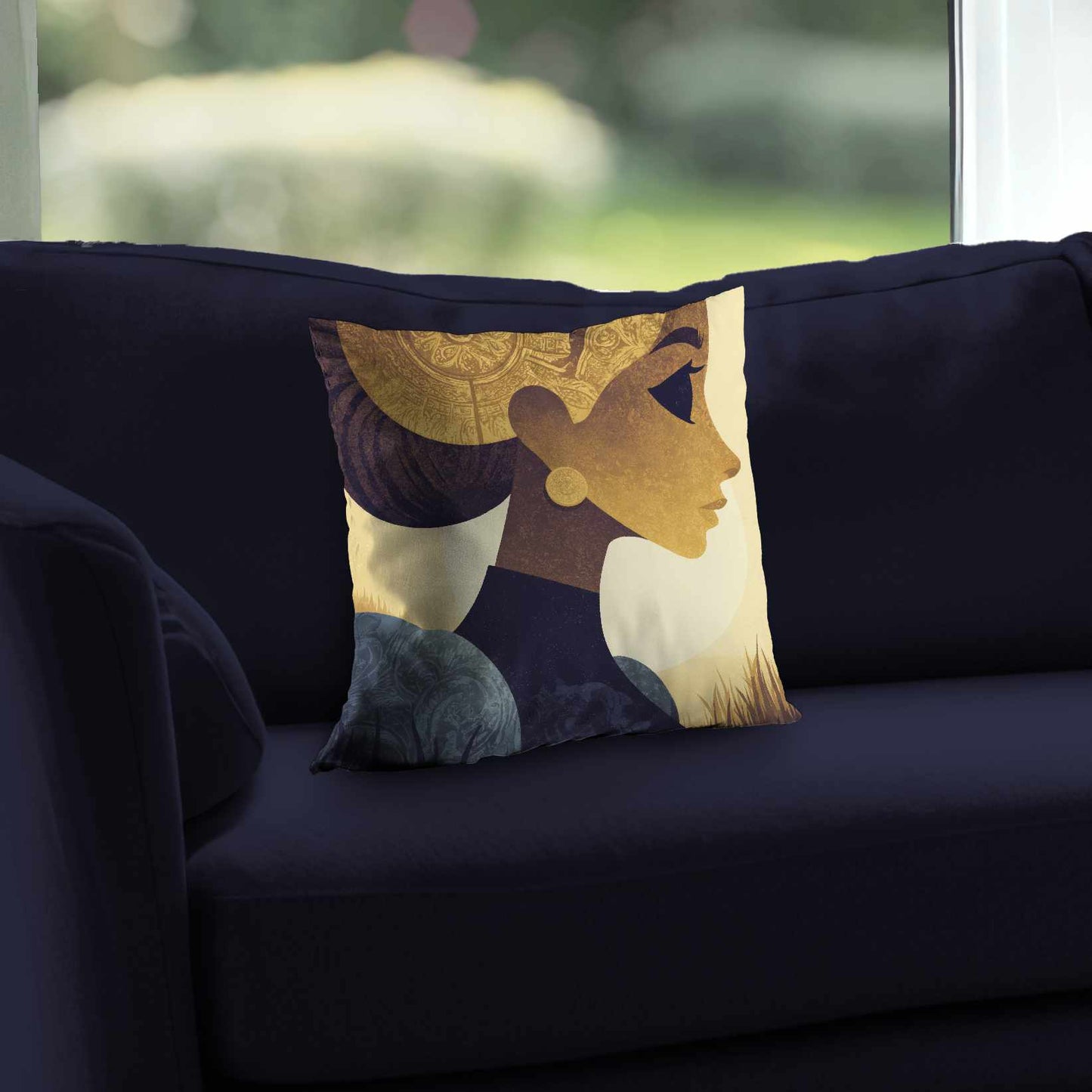 Oreiller décoratif en sergé polyester Golden Muse | Décoration d'intérieur