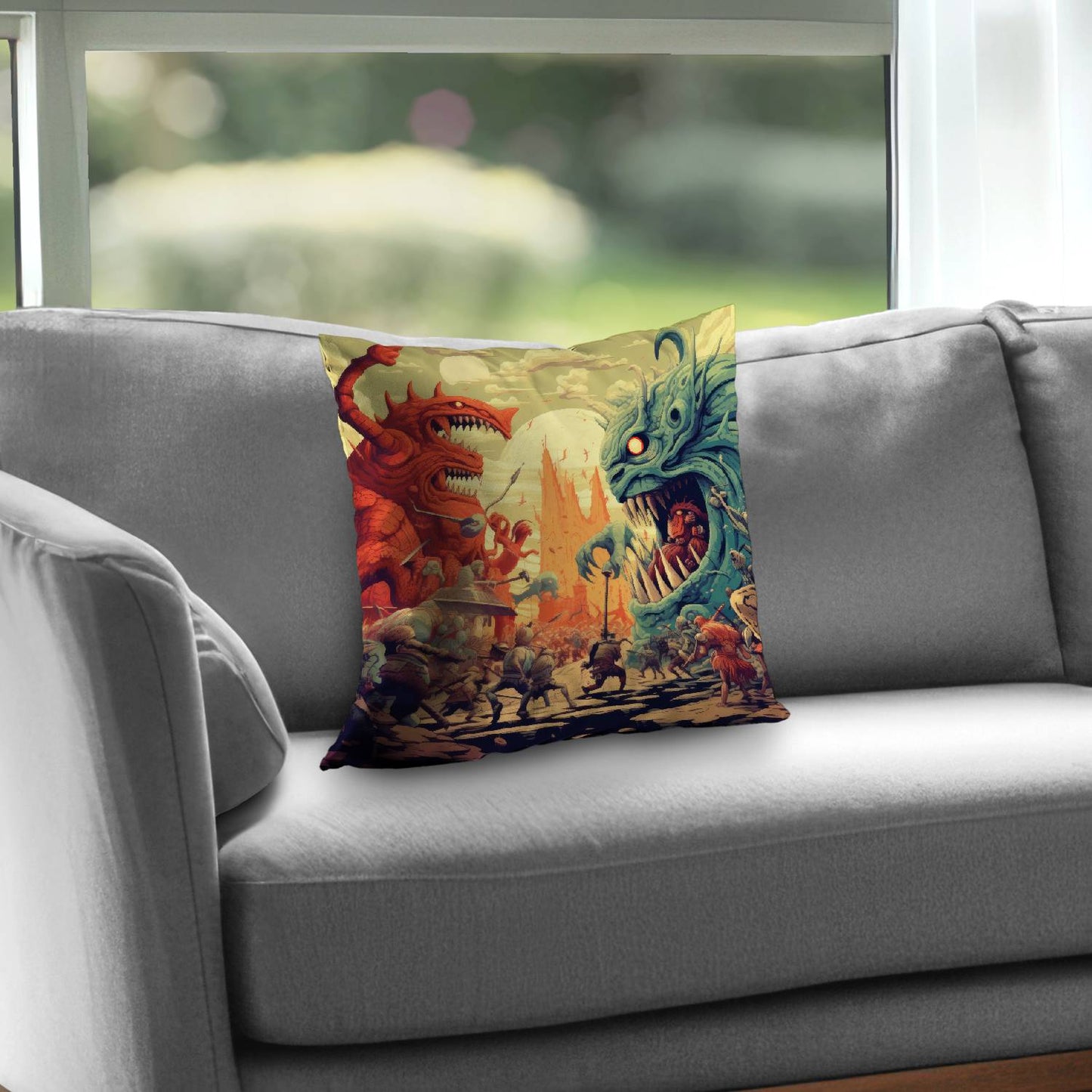 Colossi - Throw pillow - Print on demand