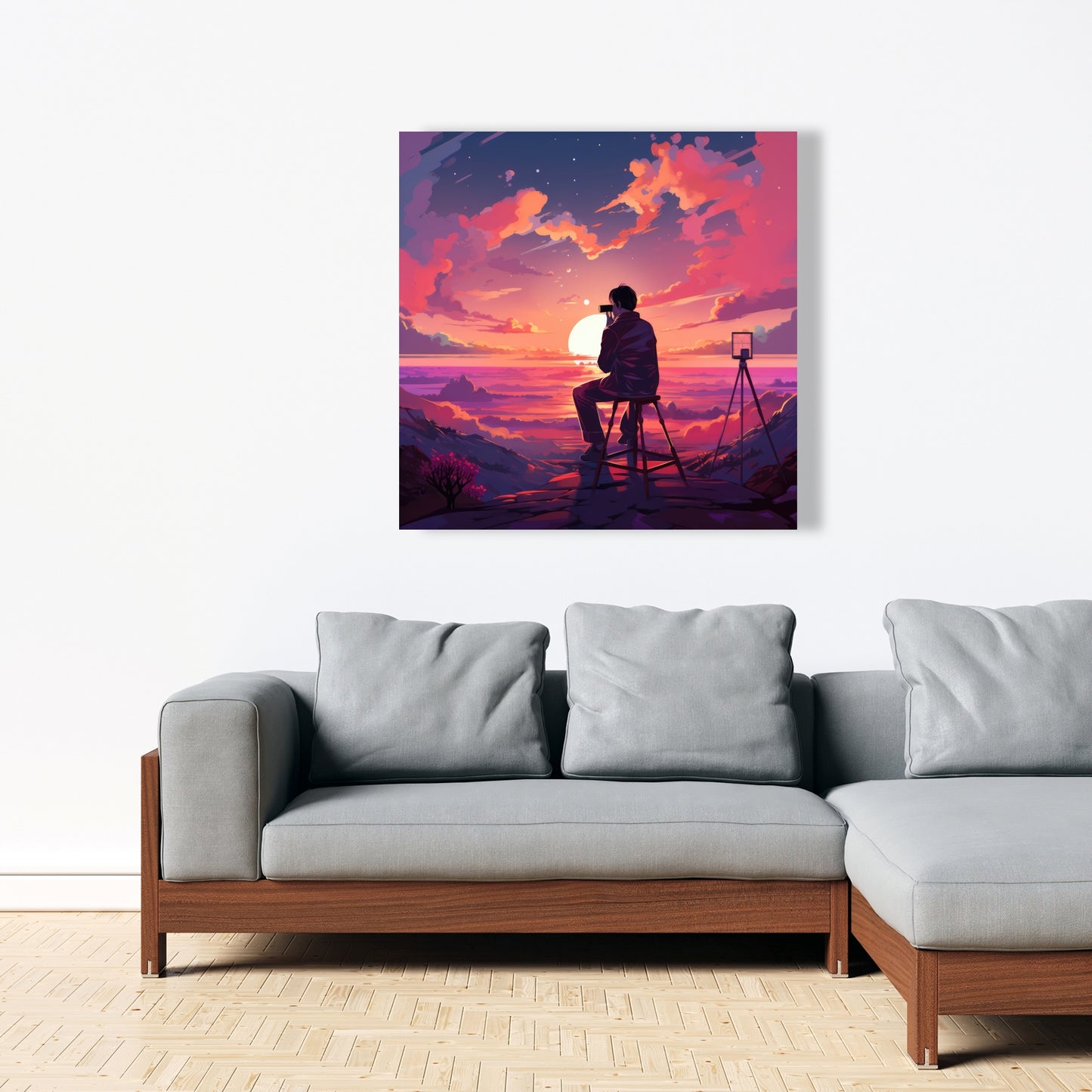 The Observer - Pink Canvas Art for Home Decor | Stylish Accent