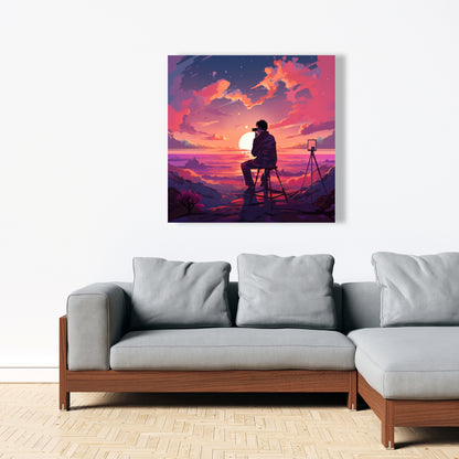 The Observer - Pink Canvas Art for Home Decor | Stylish Accent