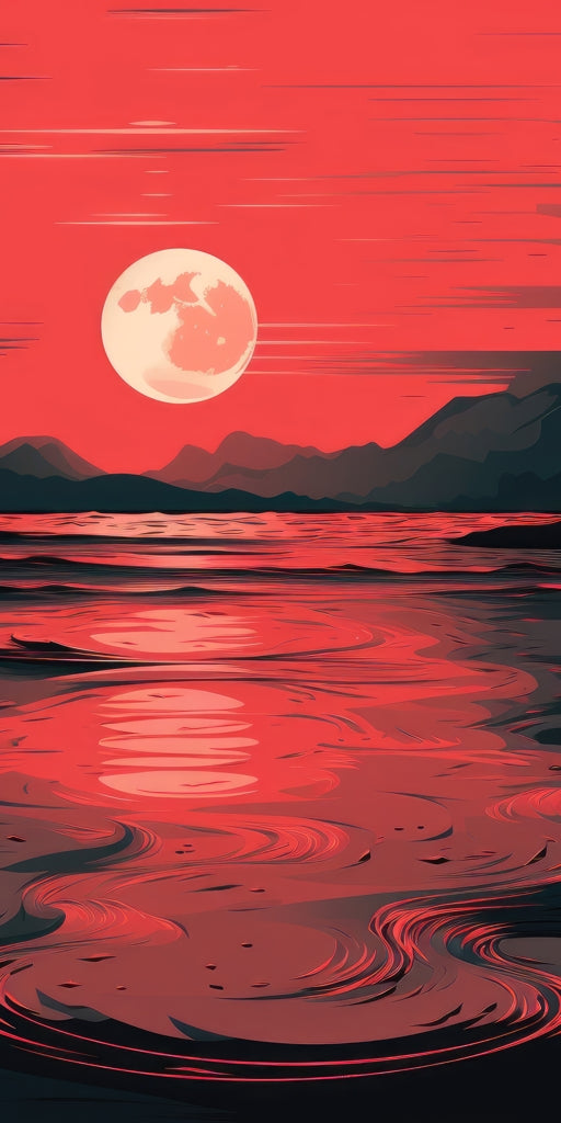 Bloody tides - Framed Canvas - Print on demand