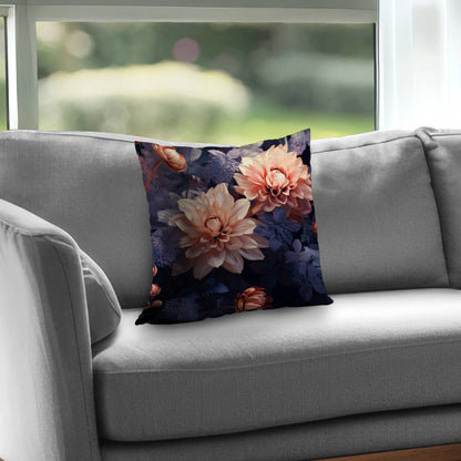 Pink and Purple Black Poly Twill Throw Pillow - Home Decor Insert