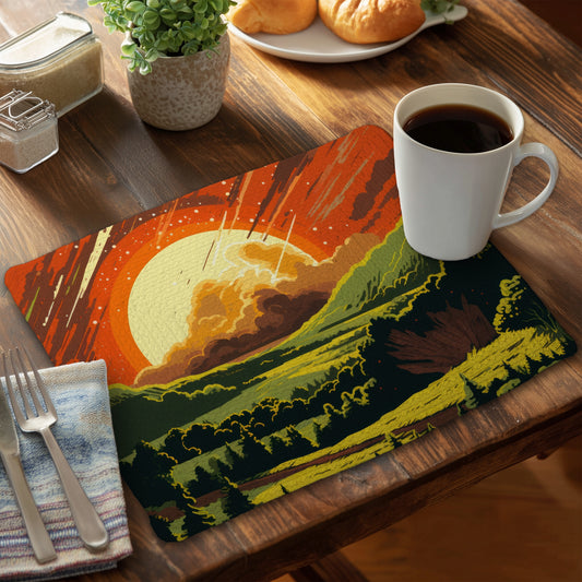 Last days Yellow Braided Polyester Placemat | Home Decor