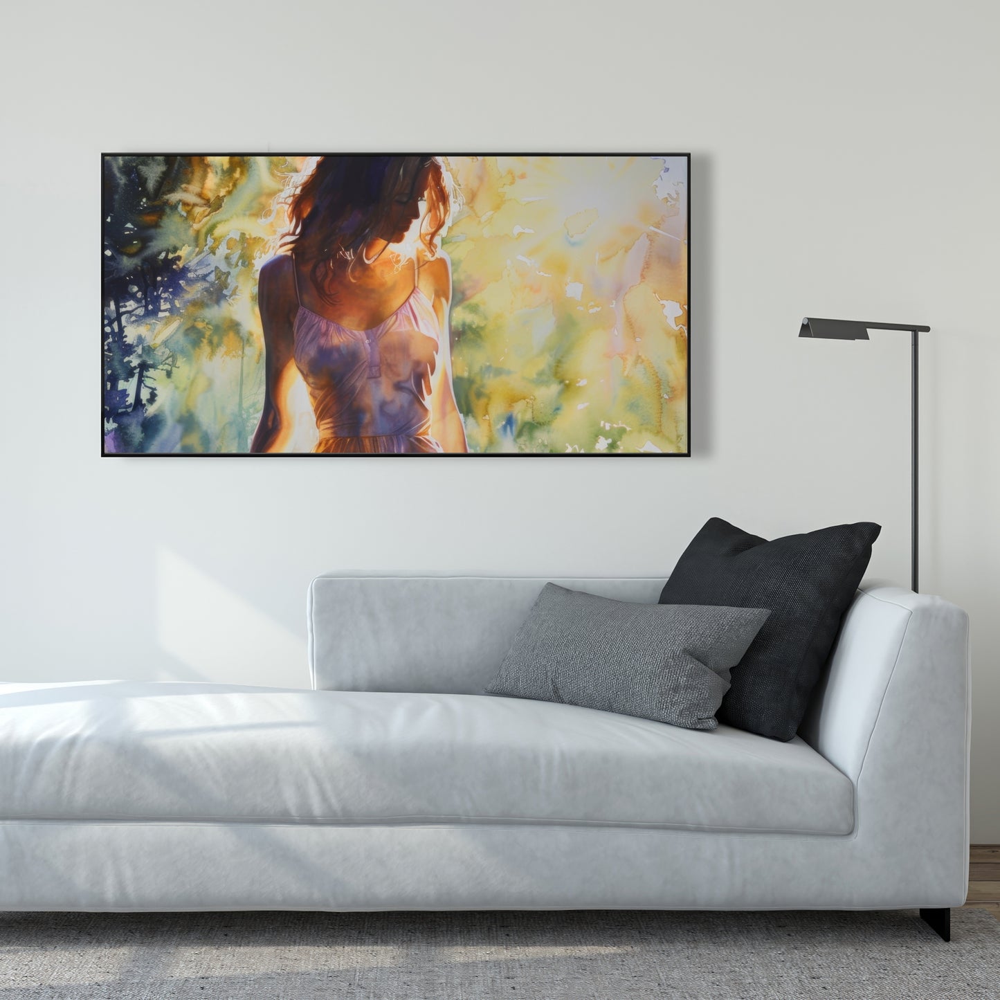 Out of the Water - Blue Framed Canvas for Home Decor
