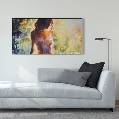 Out of the Water - Blue Framed Canvas for Home Decor