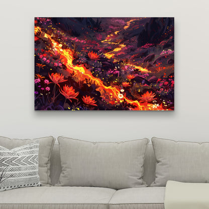 Bloom and Eruption - Yellow Canvas Home Decor Artwork