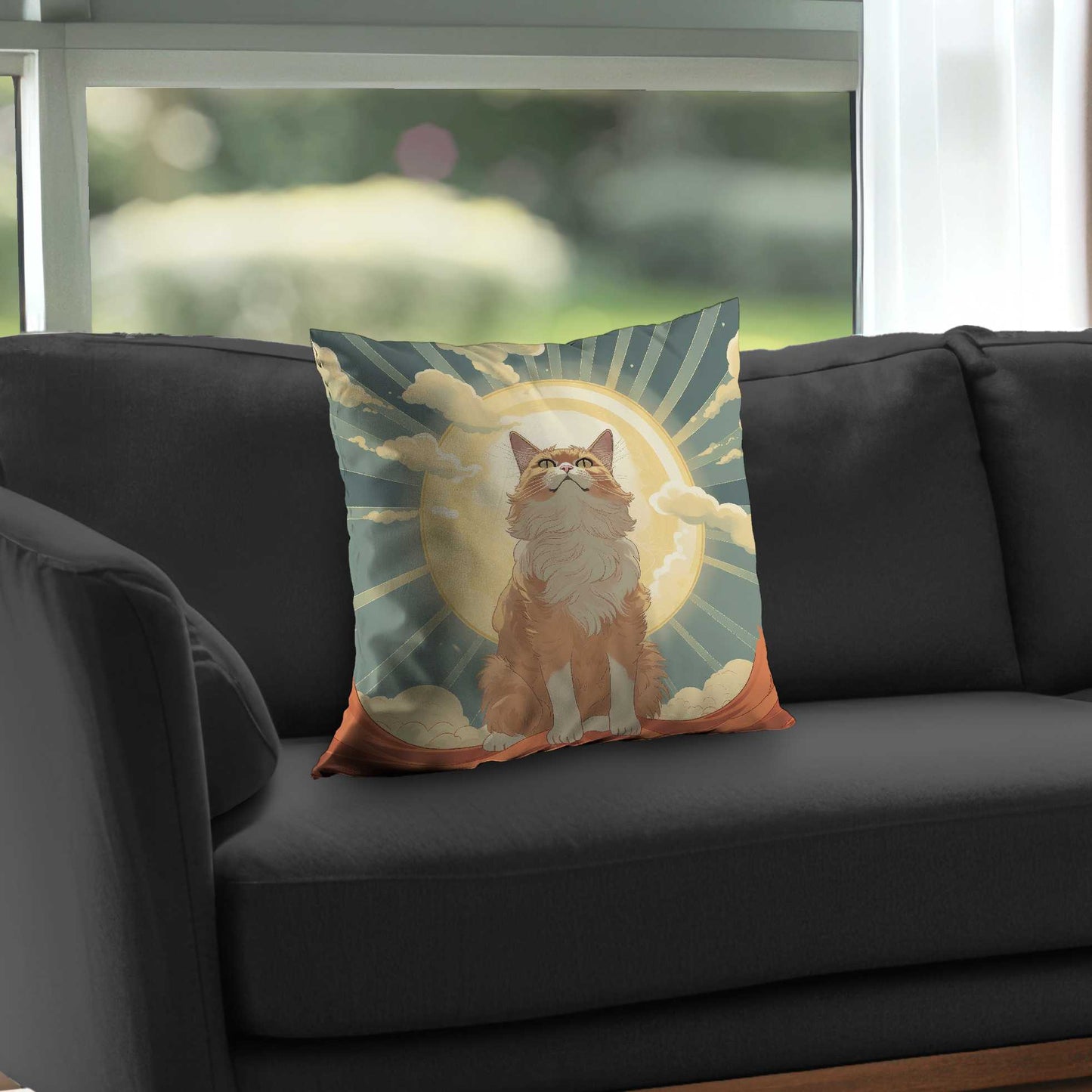 Coussin décoratif en sergé de polyester Moewing Above | Accessoire de décoration intérieure