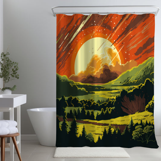 Last Days Green Shower Curtain - Eco-Friendly Home Decor