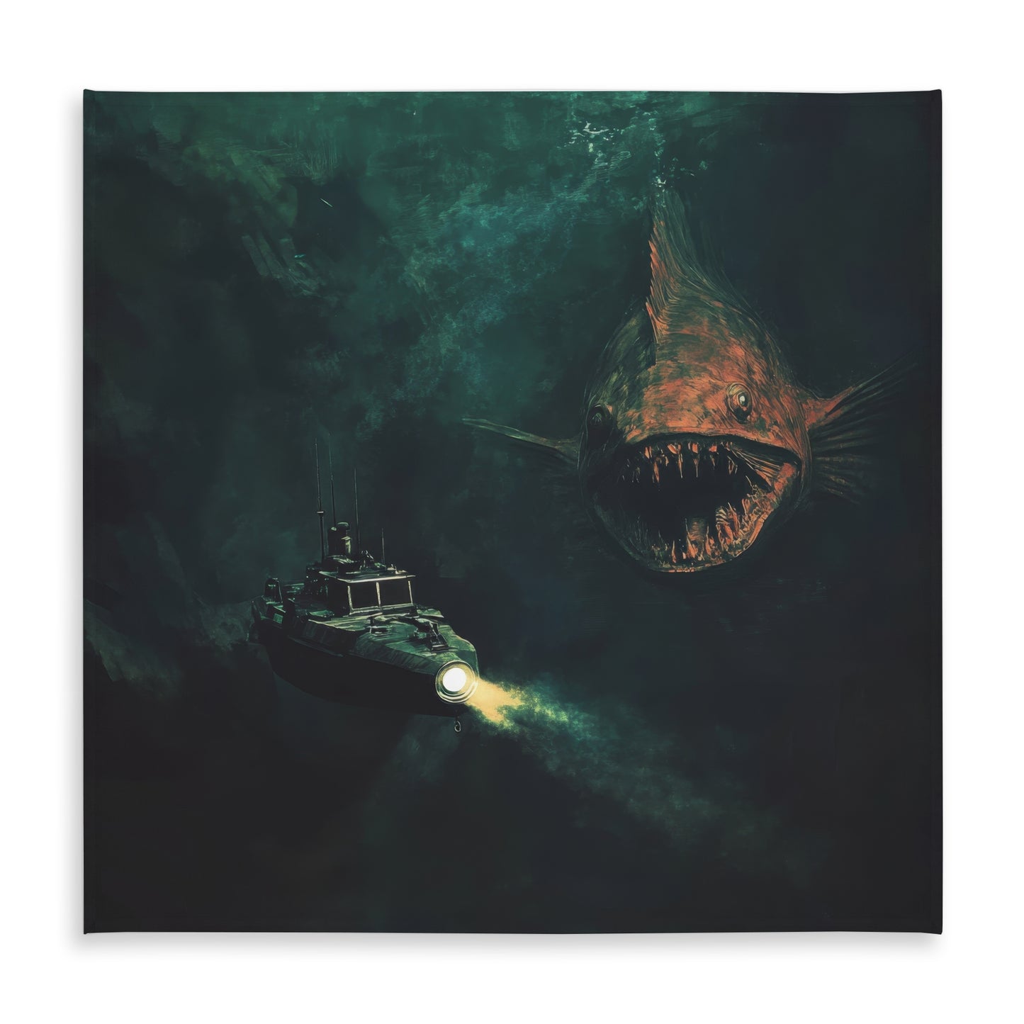 Depths Turquoise Indoor Outdoor Tablecloth for Home Decor