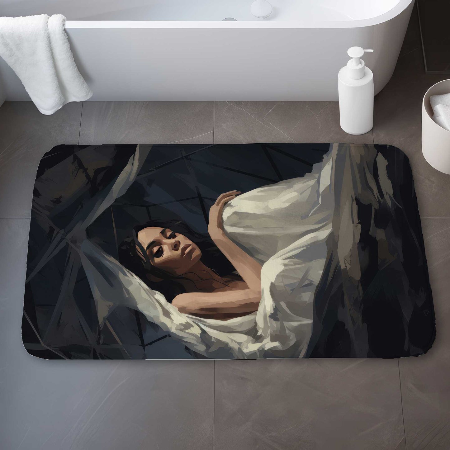 Cocooned Black Bath Mat - Stylish Home Decor Essential