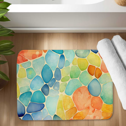Blobs Orange Bath Mat | Stylish Home Decor for Your Bathroom