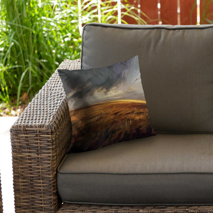 Before the storm Gold Poly Twill Throw Pillow - Home Decor