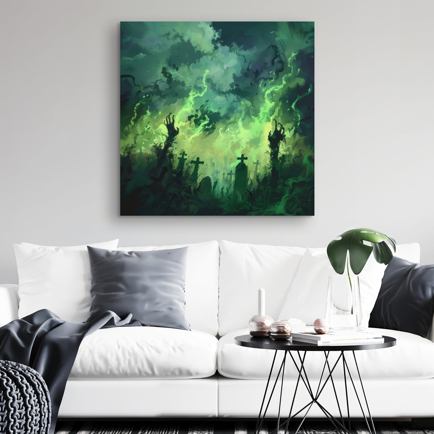 Reaching Hell - Black Canvas Decor Art for Modern Spaces