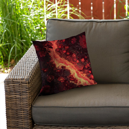 Seering Flowerbed Black Poly Twill Throw Pillow Insert | Home Decor