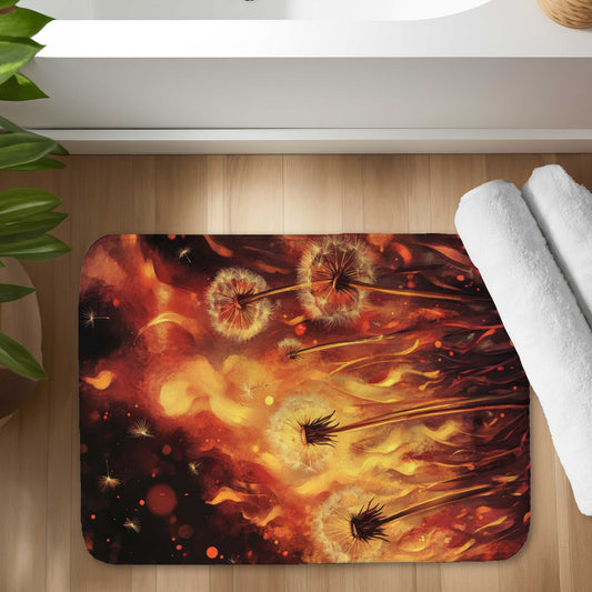 Dandy Fire Bath Mat | Stylish Home Decor Rug for Bathroom