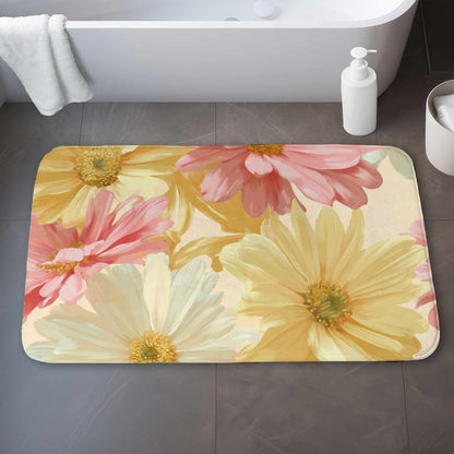 Sunlit Daisy Dream Bath Mat | Cozy Home Decor Accent