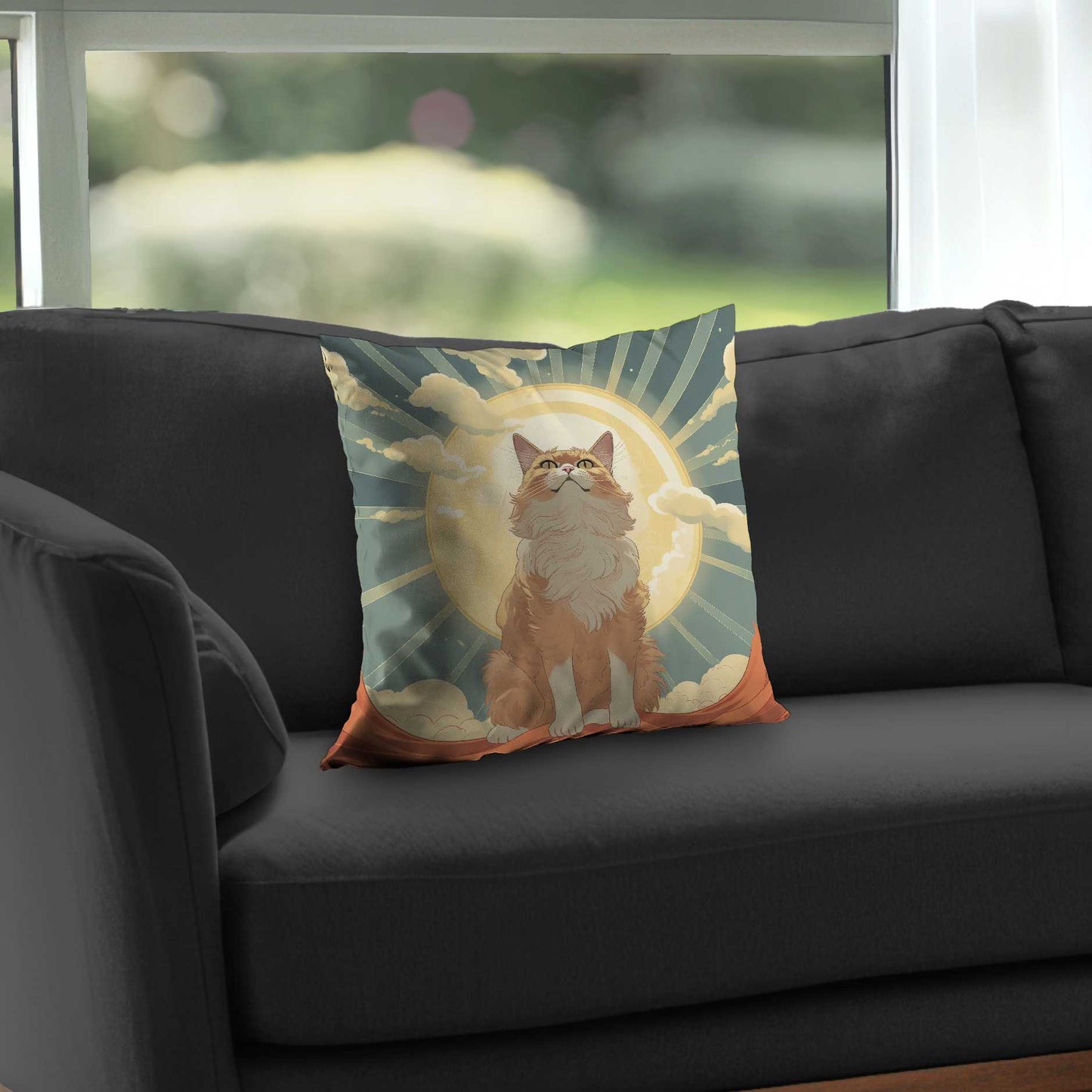 Coussin décoratif en sergé de polyester Moewing Above | Accessoire de décoration intérieure