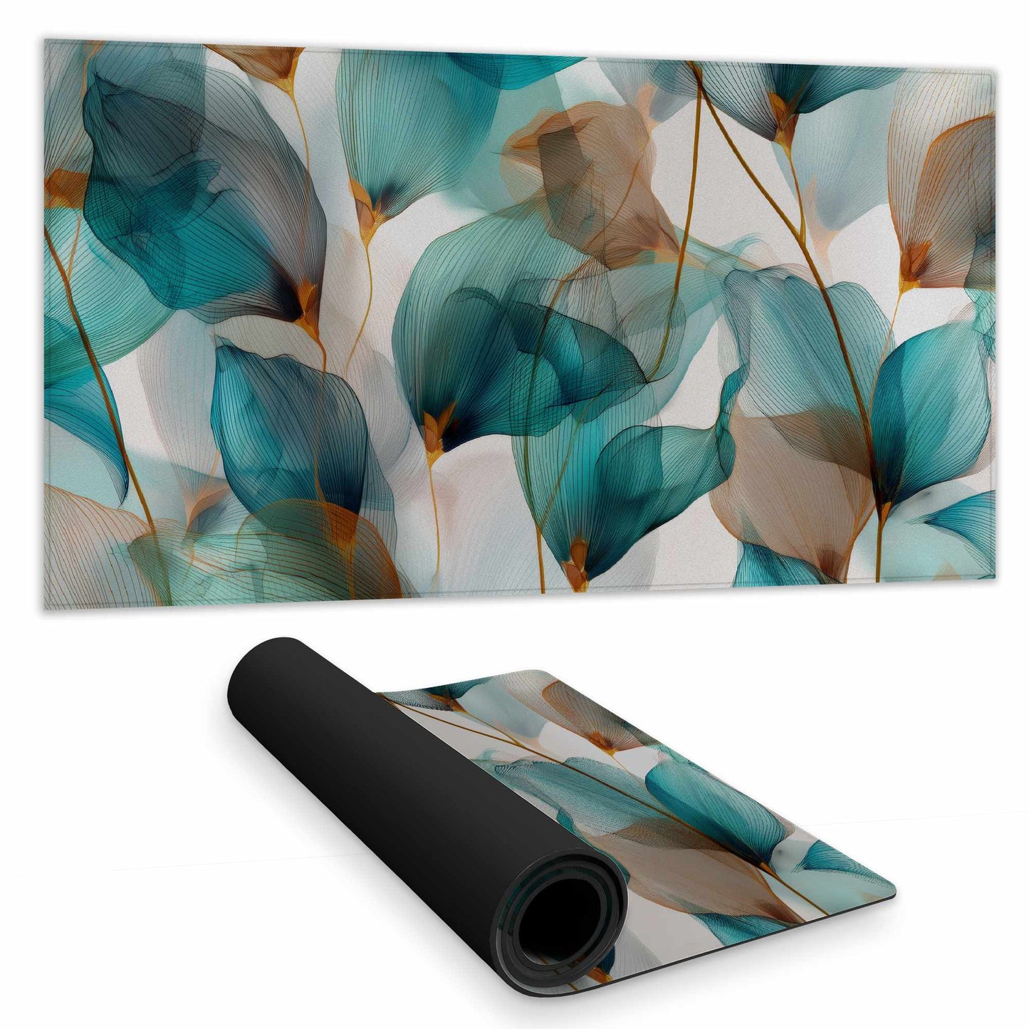 Teal and Brown Desk Mat | Stylish Home Decor Desk Pad