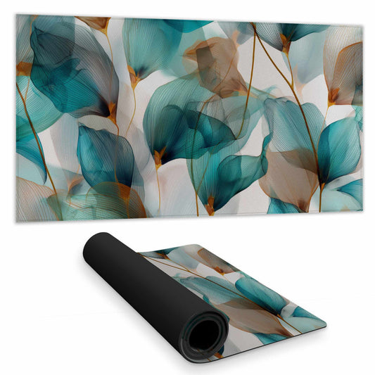 Teal and Brown Desk Mat | Stylish Home Decor Desk Pad