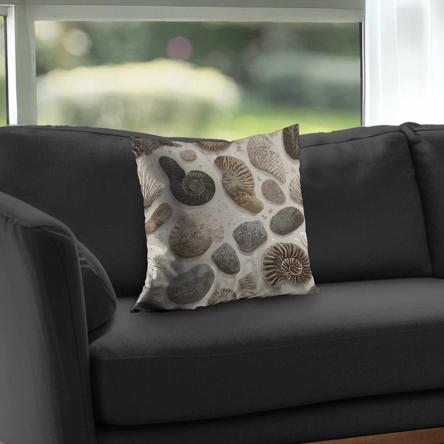 Timeless Fossil Flow Poly Twill Throw Pillow - Home Decor