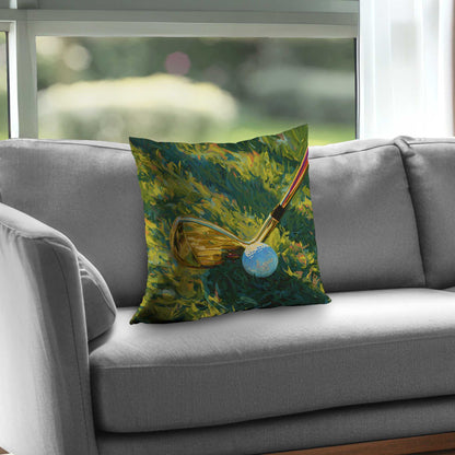 Golden Club Poly Twill Throw Pillow - Stylish Home Decor