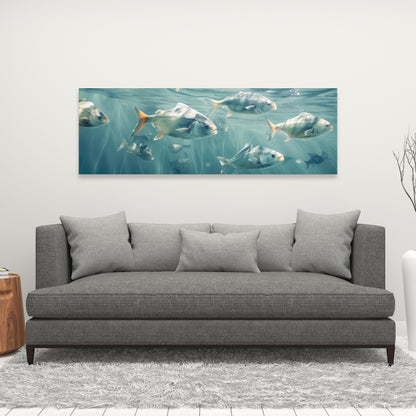Swimming Peacefully - White Canvas Home Decor | Tranquil Art