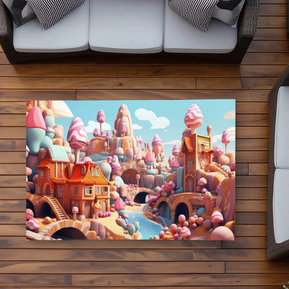 Sweet kingdom Orange Outdoor Area Rug | Stylish