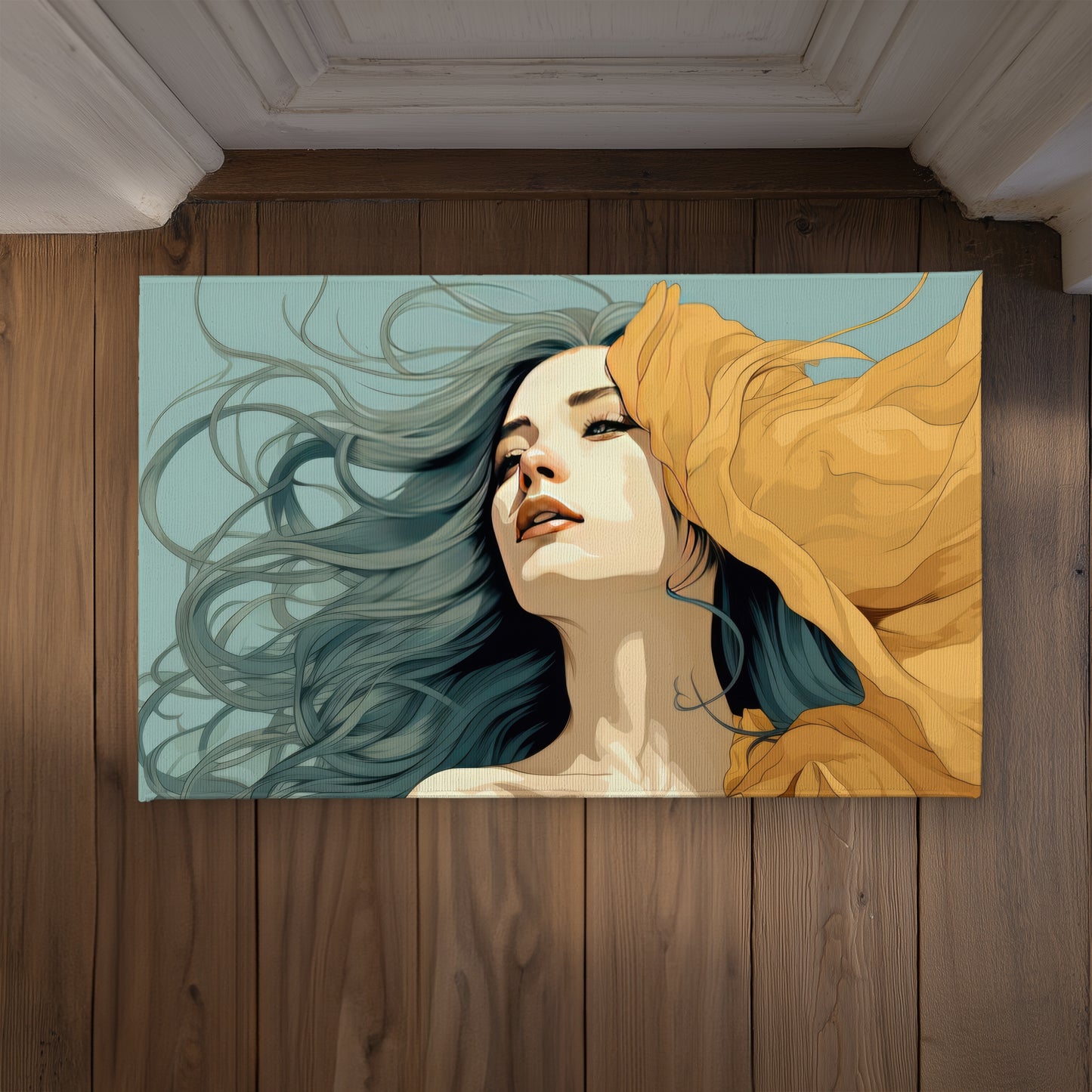 Sensual flow Beige Indoor Outdoor Door Mat | Home Decor