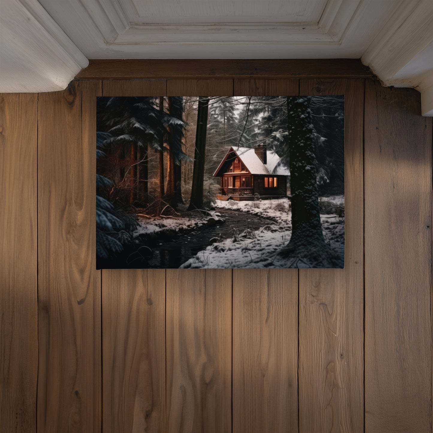 By the river Black Indoor Outdoor Door Mat - Home Decor