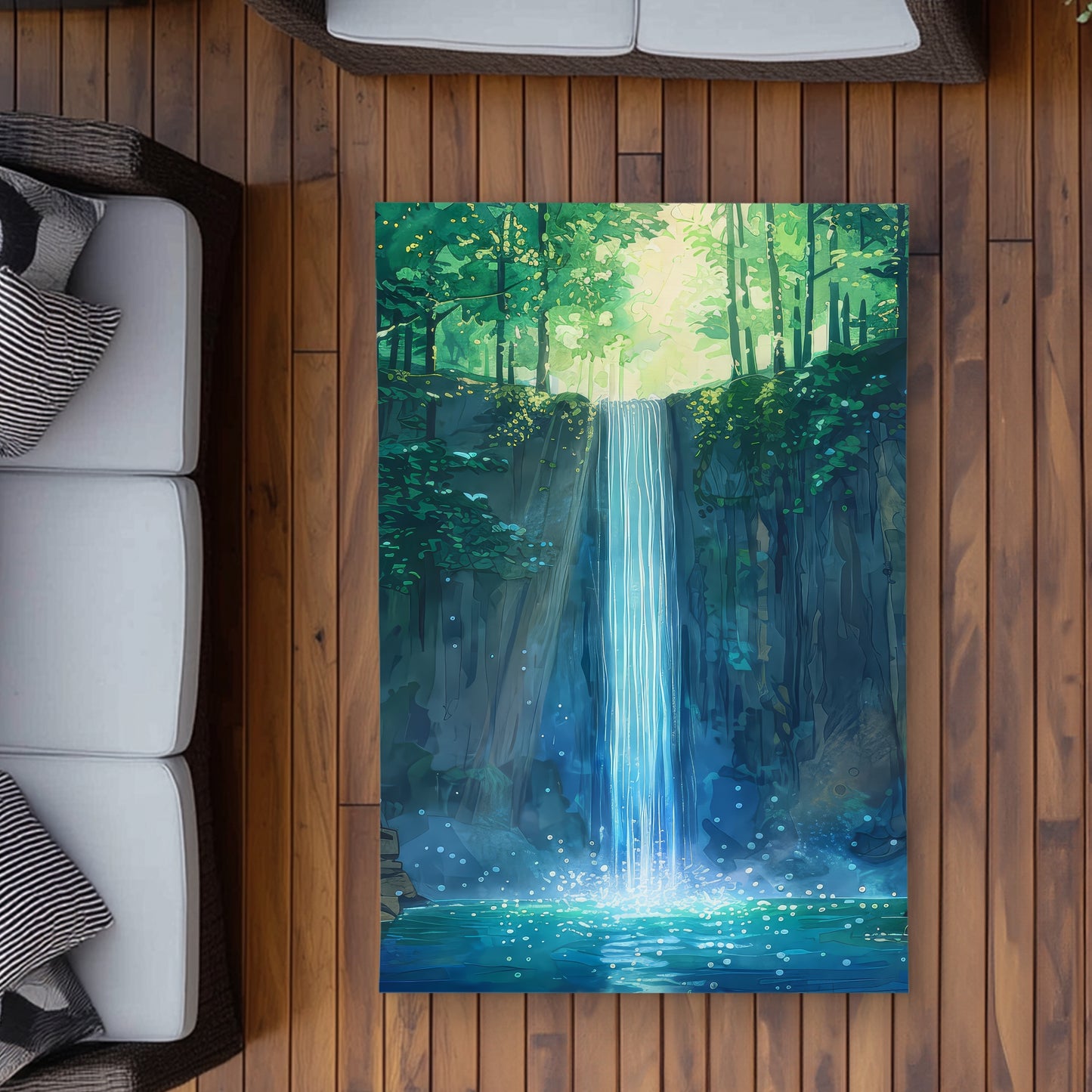 Waterfall Gray Outdoor Area Rug | Stylish Home Decor Accent