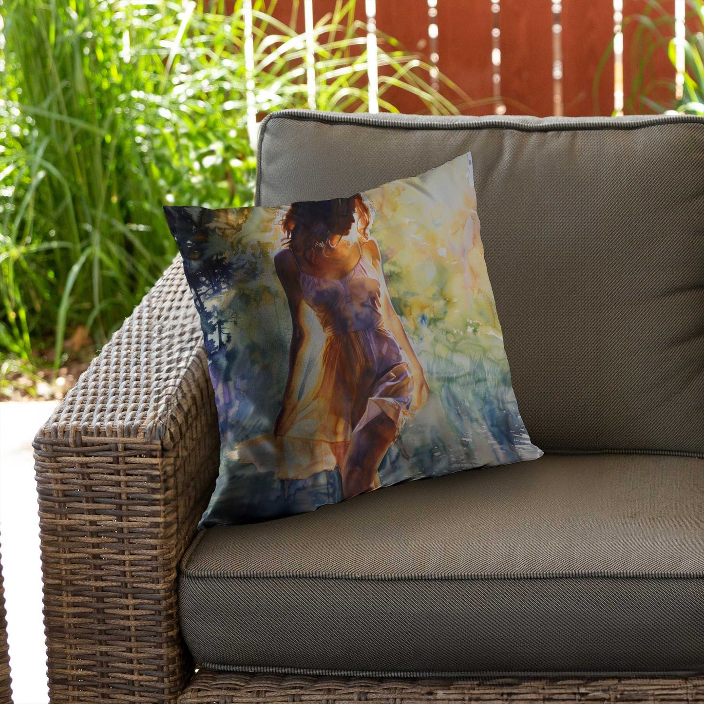 Coussin décoratif en sergé de polyester « Hors de l'eau » - Accessoire de décoration intérieure
