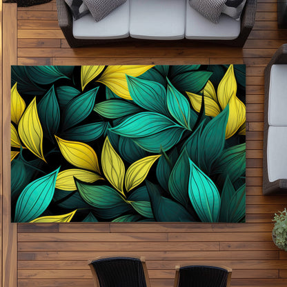 Potent Aroma Turquoise Outdoor Area Rug for Home Decor