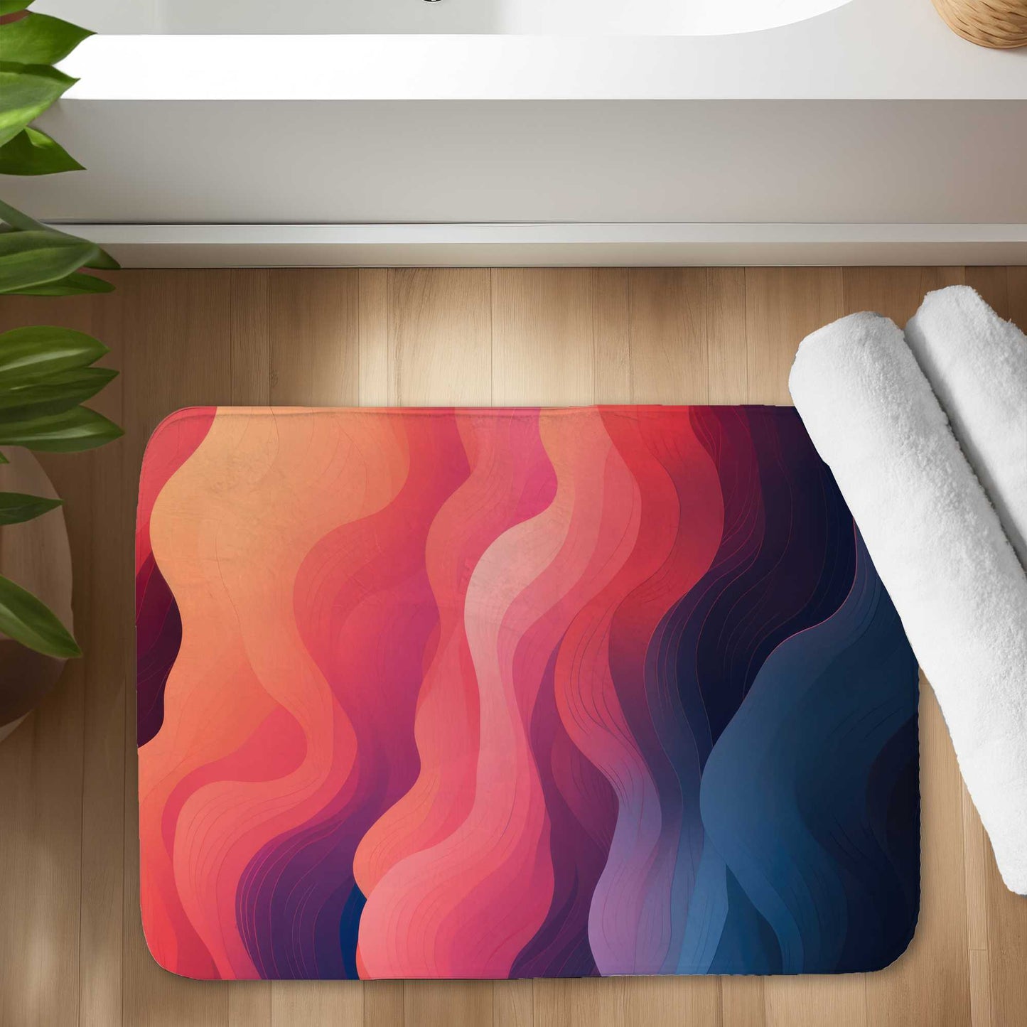 Tapis de bain « Fumée Éthérée » | Tapis doux et élégant pour la décoration intérieure