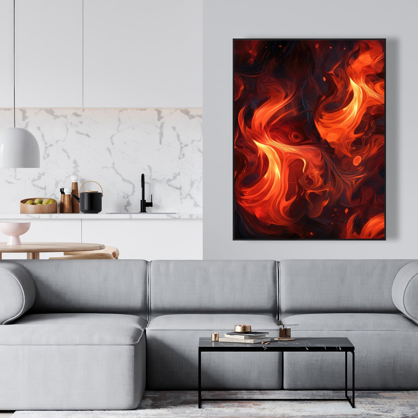 Fires of heck - 36"x36" Framed canvas