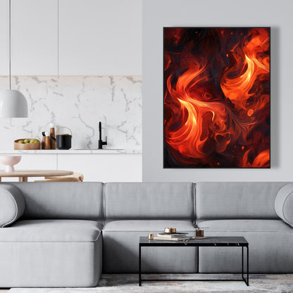 Fires of heck - 36"x36" Framed canvas