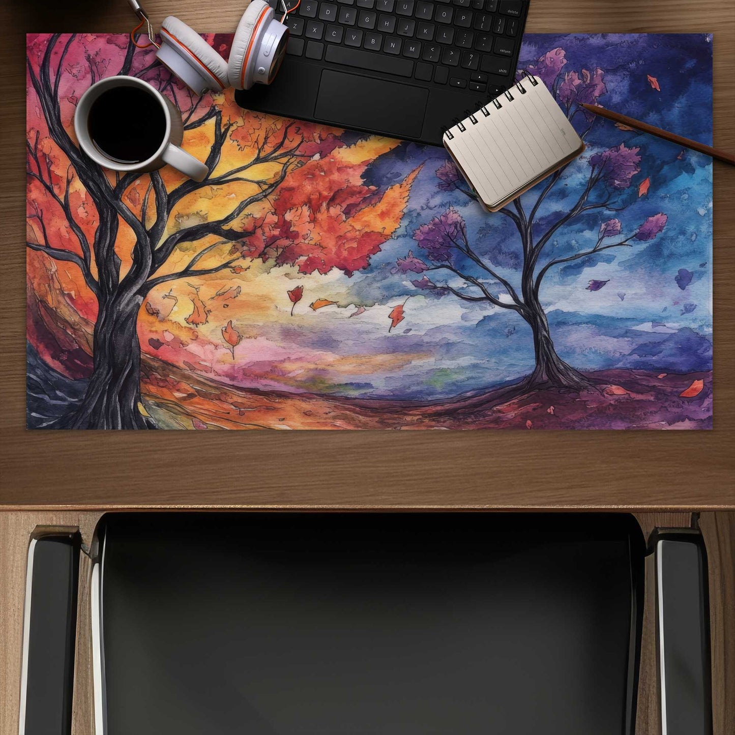Before the storm - Purple Desk Mat | Elegant Style